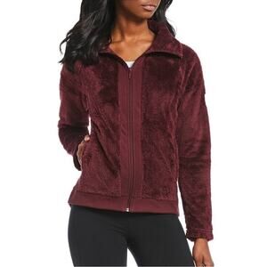 The North Face | Womens Burgundy Maroon Furry Fleece Full Zip Fuzzy Wine Warm XS